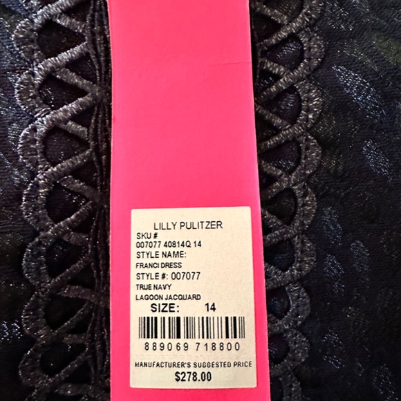 Lilly Pulitzeer Franci  Dress, True Navy Lagoon Jacquard, NWT - Picture 6 of 13